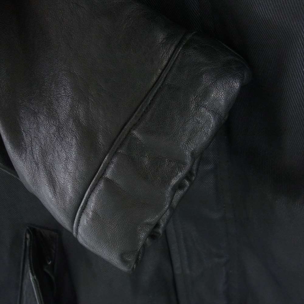 マーシャー レザー 切替 コート ブラック系 02【中古】
