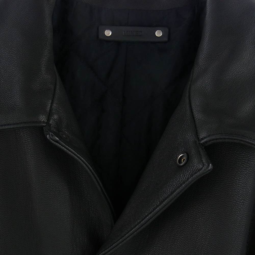 MINEDENIM マインデニム 2211-9004-99-032 Sheep Leather Coach JKT シープ レザー コーチ ジャケット ブラック系 ３【中古】
