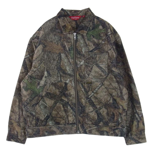 Supreme シュプリーム 23AW Moleskin Work Jacket Camo 総柄 モールスキン ワーク ジャケット カーキ系 M【新古品】【未使用】【中古】