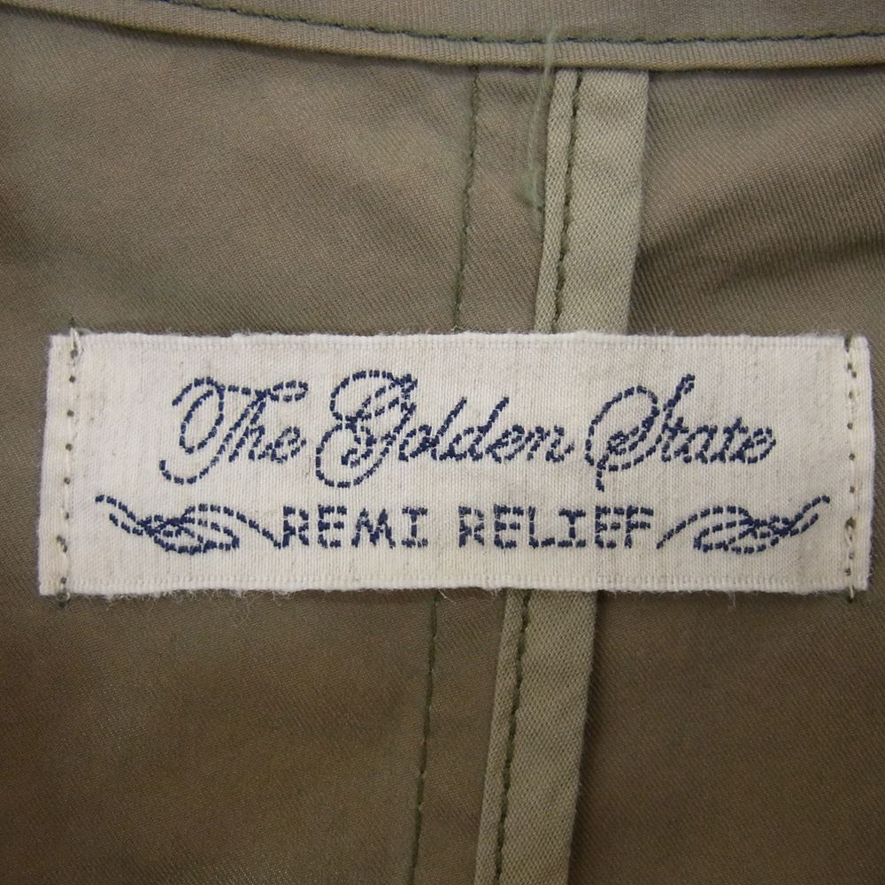 REMI RELIEF レミレリーフ 高密度ツイル 玉虫 ステンカラー コート カーキ系 L【中古】