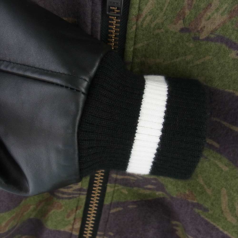 HYSTERIC GLAMOUR ヒステリックグラマー WIND AND SEA ウィンダンシー 22AW WDS-C-HYS-23-AP-Q1-01 タイガーカモ マルチ ヴァーシティジャケット スタジャン カーキ系 ブラック系 L【中古】