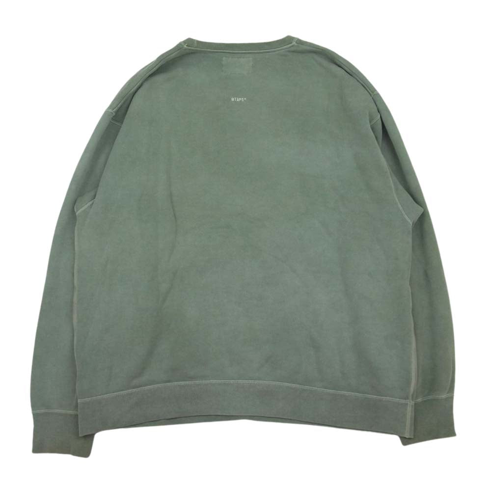 WTAPS ダブルタップス 22AW 22ATDT-CSM04 AII 02/LS/COTTON.SIGN 裏起毛 クルーネック スウェット トレーナー カーキ系 02【中古】