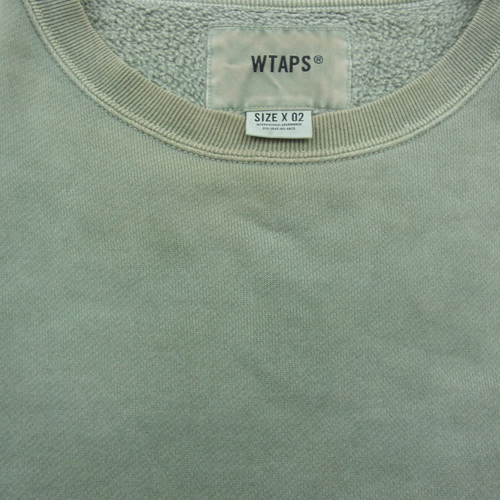WTAPS ダブルタップス 22AW 22ATDT-CSM04 AII 02/LS/COTTON.SIGN 裏起毛 クルーネック スウェット トレーナー カーキ系 02【中古】