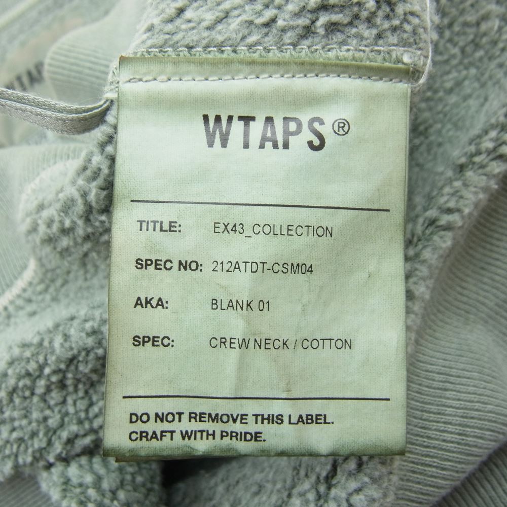 WTAPS ダブルタップス 22AW 22ATDT-CSM04 AII 02/LS/COTTON.SIGN 裏起毛 クルーネック スウェット トレーナー カーキ系 02【中古】