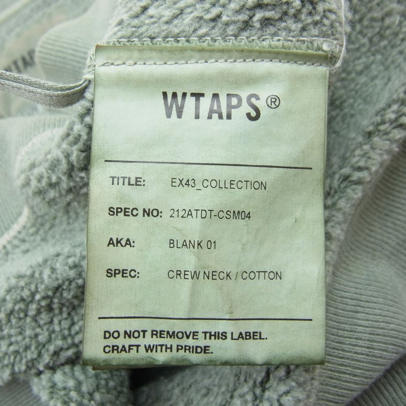 WTAPS ダブルタップス 22AW 22ATDT-CSM04 AII 02/LS/COTTON.SIGN 裏起毛 クルーネック スウェット  トレーナー カーキ系 02【中古】