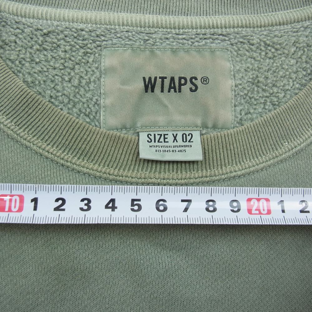WTAPS ダブルタップス 22AW 22ATDT-CSM04 AII 02/LS/COTTON.SIGN 裏起毛 クルーネック スウェット トレーナー カーキ系 02【中古】