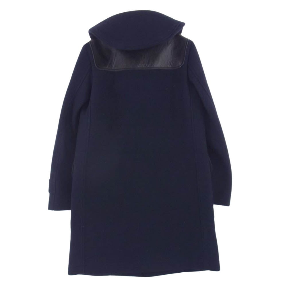 CELINE セリーヌ 2 8G94 4154 フィービー期 レザー ヨーク切替 ウール ラムレザー アーカイブ ダッフルコート ネイビー系 36【中古】
