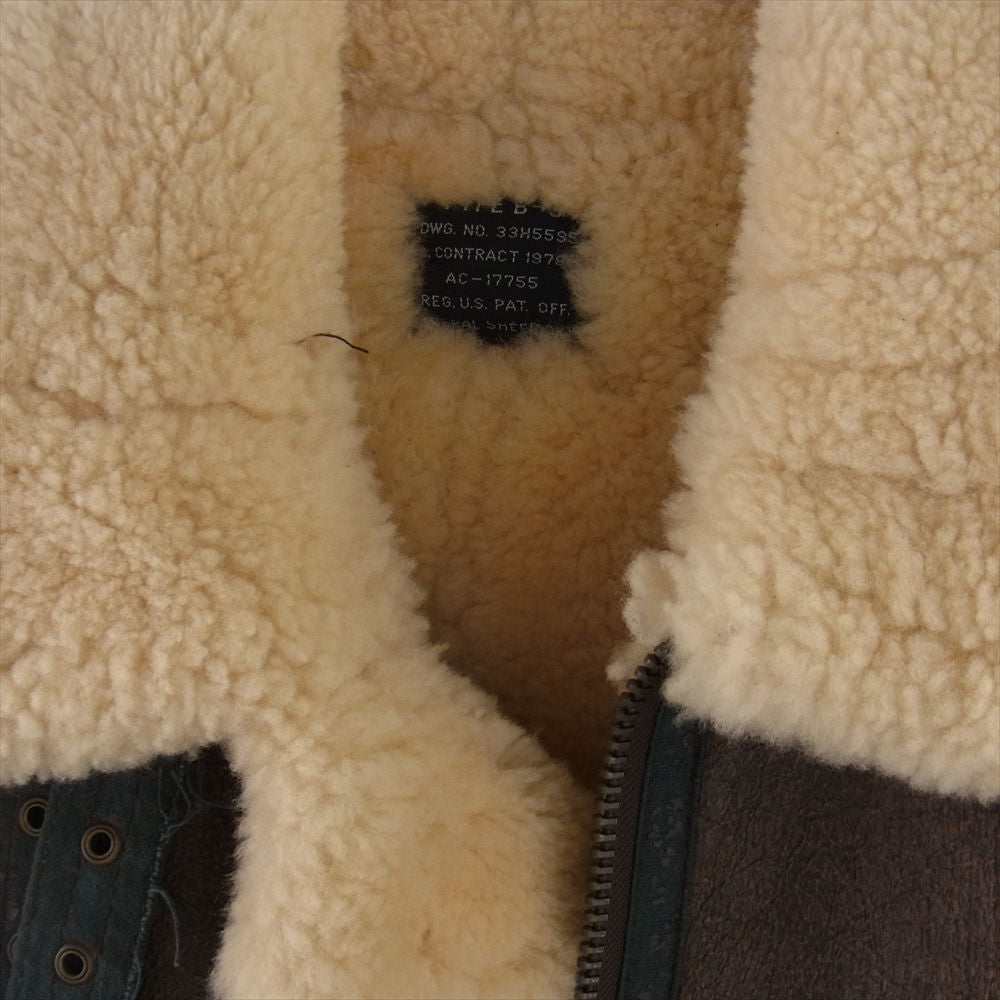 ブランド不明 33H5595 B-3 ムートン フライト ボア ジャケット ブラウン系【中古】