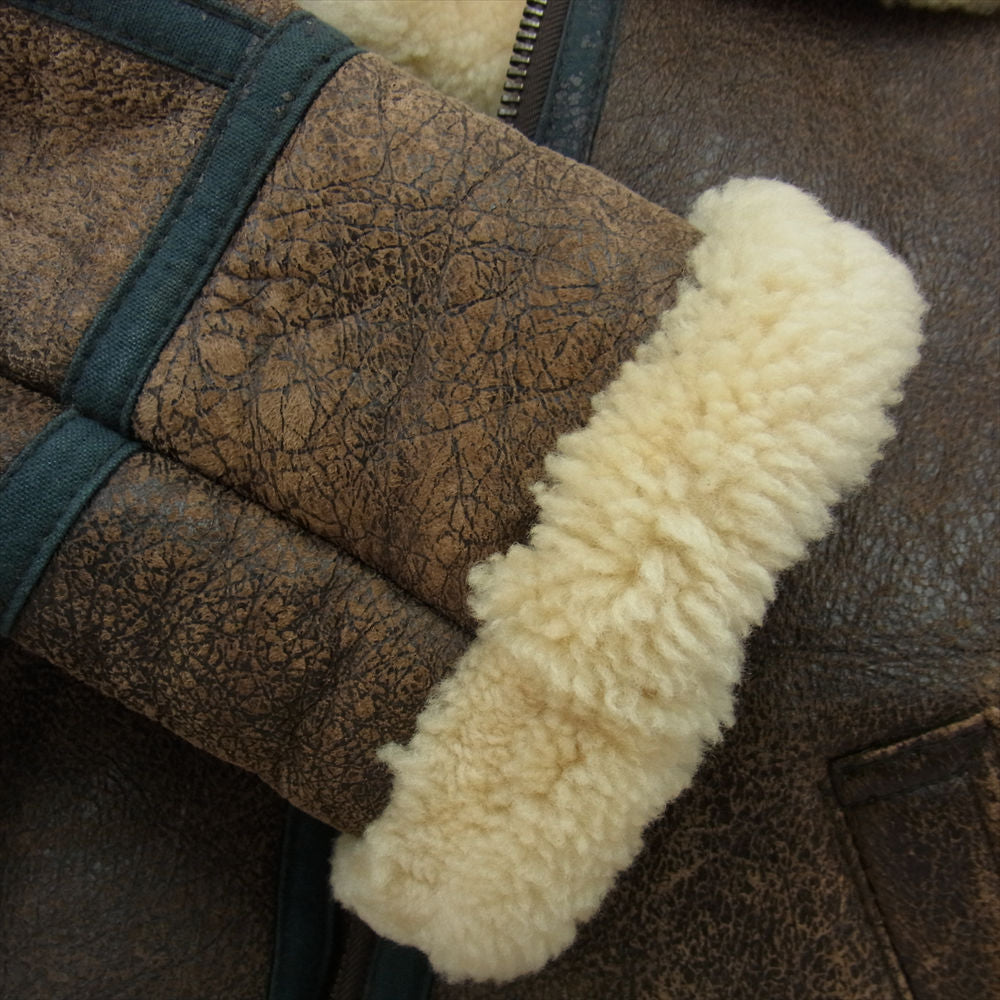 ブランド不明 33H5595 B-3 ムートン フライト ボア ジャケット ブラウン系【中古】