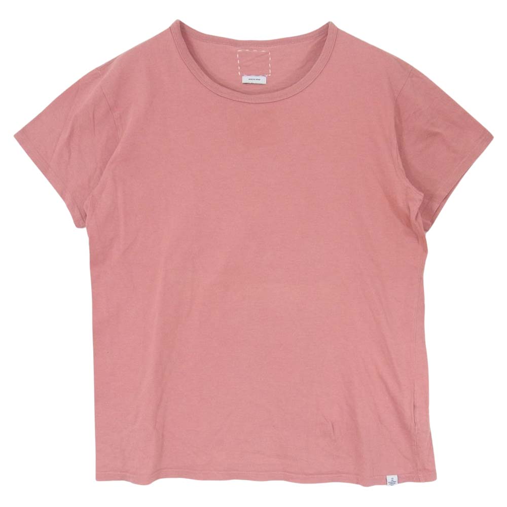 VISVIM ビズビム 12SS 0112205010004 DOUBLE SCOOP CREW S/S LUXSIC ダブルスクープ クルーネック 半袖 Tシャツ ラクシック ピンク系 1【中古】