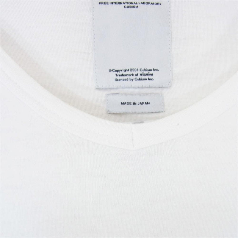 VISVIM ビズビム 12SS 0112105010006 DOUBLE SCOOP V-NECK S/S LUXSIC ダブルスクープ Vネック 半袖 Tシャツ ラクシック ホワイト ホワイト系 1【中古】