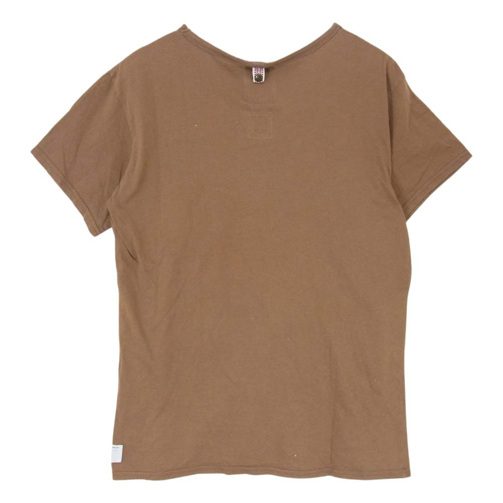 VISVIM ビズビム 12SS 0112105010006 DOUBLE SCOOP V-NECK S/S LUXSIC ダブルスクープ Vネック 半袖 Tシャツ ラクシック ベージュ ブラウン系 2【中古】