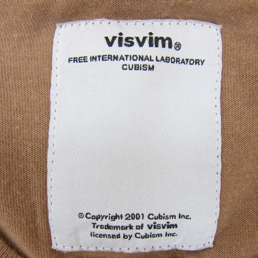 VISVIM ビズビム 12SS 0112105010006 DOUBLE SCOOP V-NECK S/S LUXSIC ダブルスクープ Vネック 半袖 Tシャツ ラクシック ベージュ ブラウン系 2【中古】