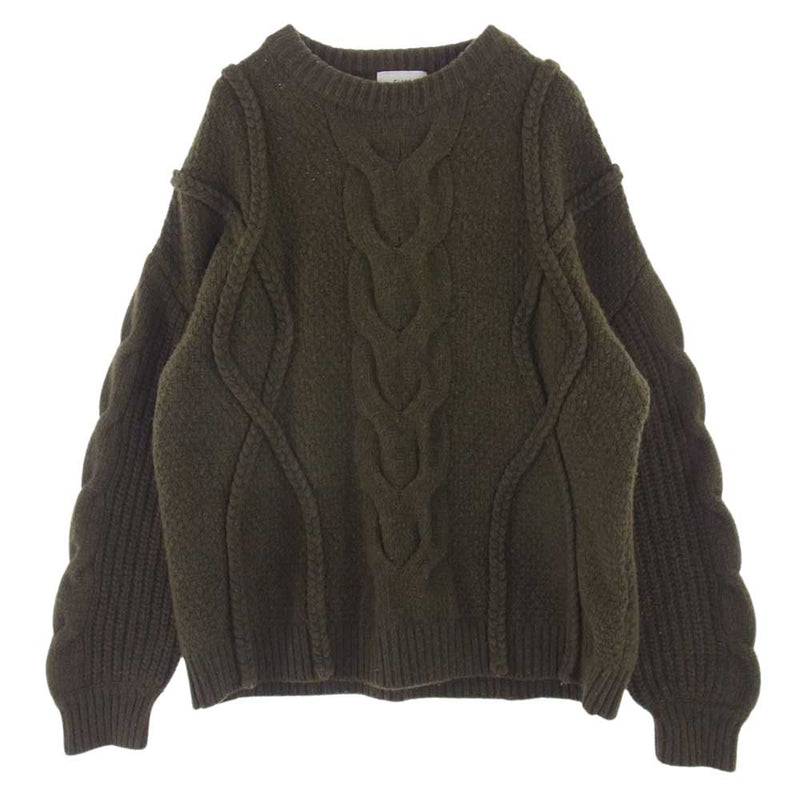 クラネオム 25106-0881　 3D KNIT TOPS ニット トップス セーター ケーブル カーキ系 2【中古】