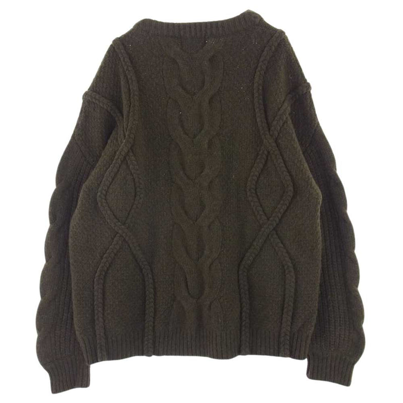 クラネオム 25106-0881　 3D KNIT TOPS ニット トップス セーター ケーブル カーキ系 2【中古】