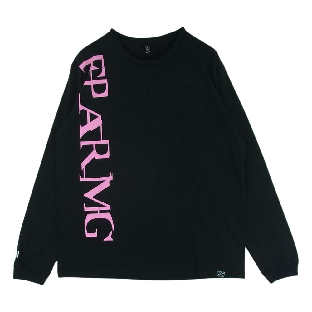 フォーティーパーセント アゲインストライツ Media Guerrilla FPAR クルーネック 長袖 アームプリント Tシャツ ロンT ブラック系 2【中古】
