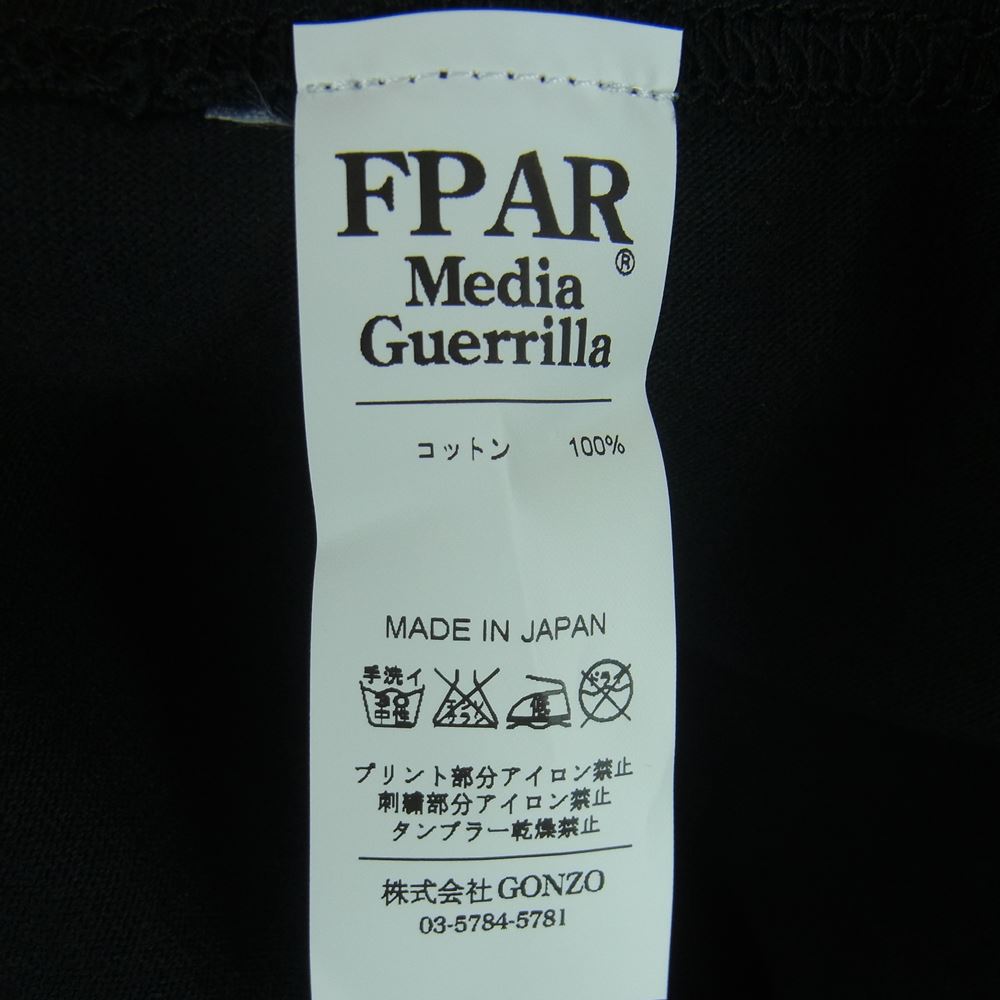 フォーティーパーセント アゲインストライツ Media Guerrilla FPAR クルーネック 長袖 アームプリント Tシャツ ロンT ブラック系 2【中古】