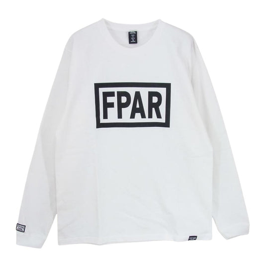 フォーティーパーセント アゲインストライツ Media Guerrilla FPAR ボックスロゴ クルーネック 長袖 Tシャツ ロンT ホワイト系 2【中古】