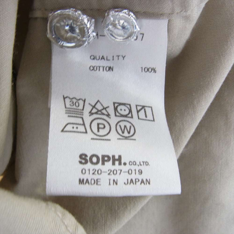 SOPHNET. ソフネット 19SS SOPH-190007 STANDARD COTTON TWILL B.D スタンダード コットンツイル ボタンダウン 長袖 シャツ ベージュ系 M【中古】