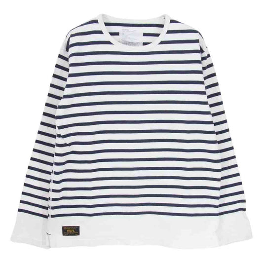WTAPS ダブルタップス 12AW 122HNDT-CSM05 VASQUE L/S TEE COTTON ボーダー 長袖 コットン Tシャツ バスクシャツ カットソー ブラック系 ネイビー系 2【中古】