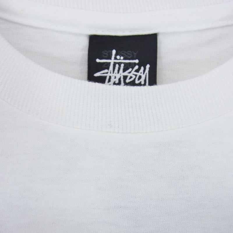 mastermind JAPAN マスターマインドジャパン STUSSY ステューシー SSリンク スカルボーン ロゴプリント ダブルネーム 半袖 Tシャツ ホワイト系 S【美品】【中古】