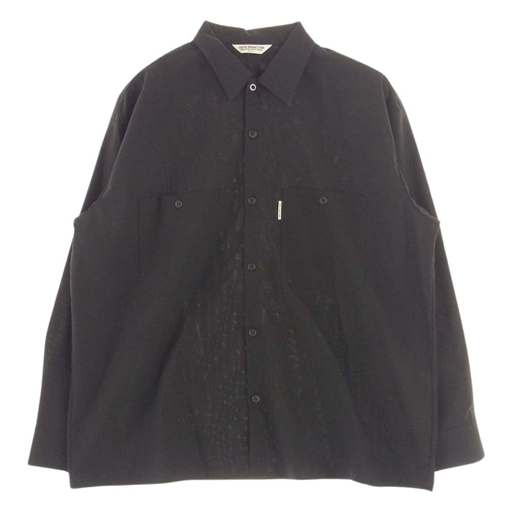 COOTIE クーティー Polyester Twill Work L/S Shirt ポリエステル×ツイル 長袖 ワークシャツ ブラック系【中古】