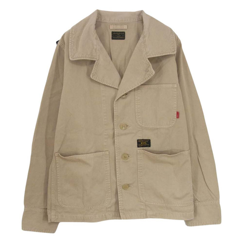 WTAPS ダブルタップス 13SS 131GWDT-JKM03 JACKET.COTTON.TWILL HBT ウォッシュ加工 コットンツイル ミリタリー ジャケット ベージュ系 2【中古】