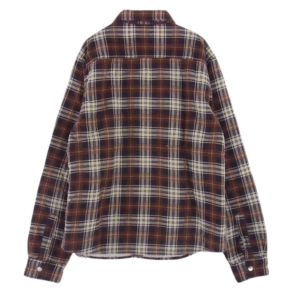 Supreme シュプリーム 15AW Flannel Sherpa Shirt フランネル シェルパ シャツ チェック 裏ボア ジャケット M【中古】