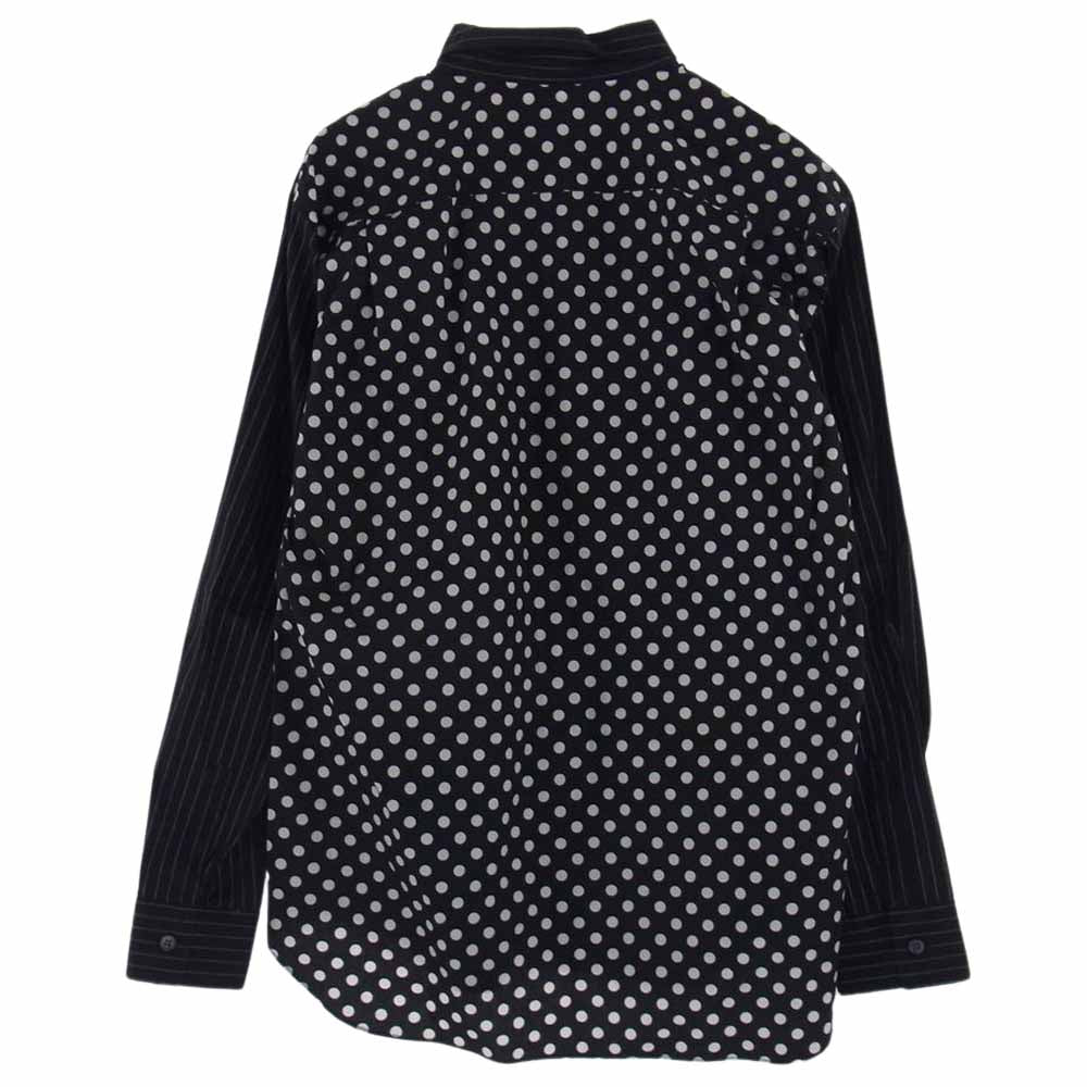 Supreme シュプリーム 16SS S4SS16 × COMME des GARCONS コムデギャルソン ストライプ ドット 切替 シャツ ブラック系 S【中古】