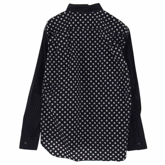 Supreme シュプリーム 16SS S4SS16 × COMME des GARCONS コムデギャルソン ストライプ ドット 切替 シャツ ブラック系 S【中古】