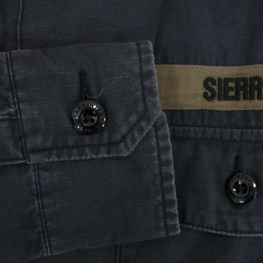 WTAPS ダブルタップス 19AW 192BRDT-SHM02 BUDS LS / SHIRT. COTTON. RIPSTOP リップストップ ミリタリー 長袖 シャツ ブラック系 1【中古】