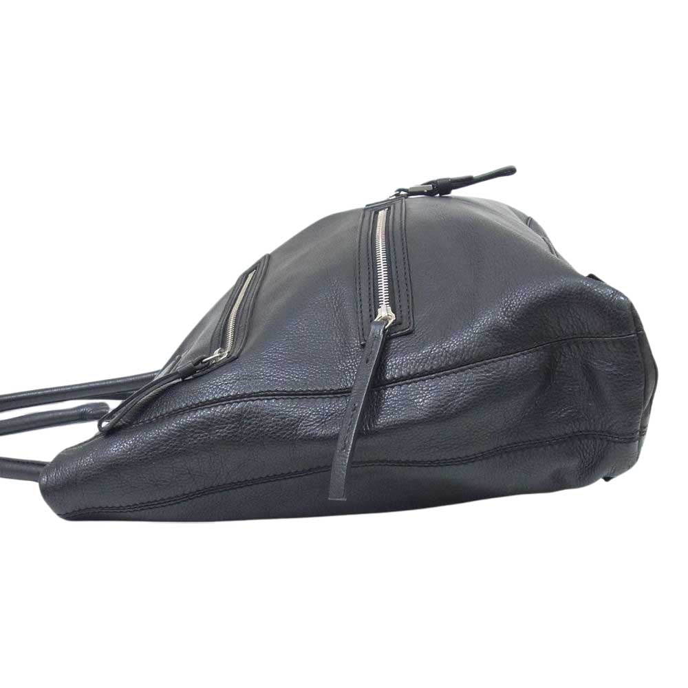 チヴィディーニ ミラーチャーム付き マルチ ジップポケット レザー トートバッグ ブラック系【中古】