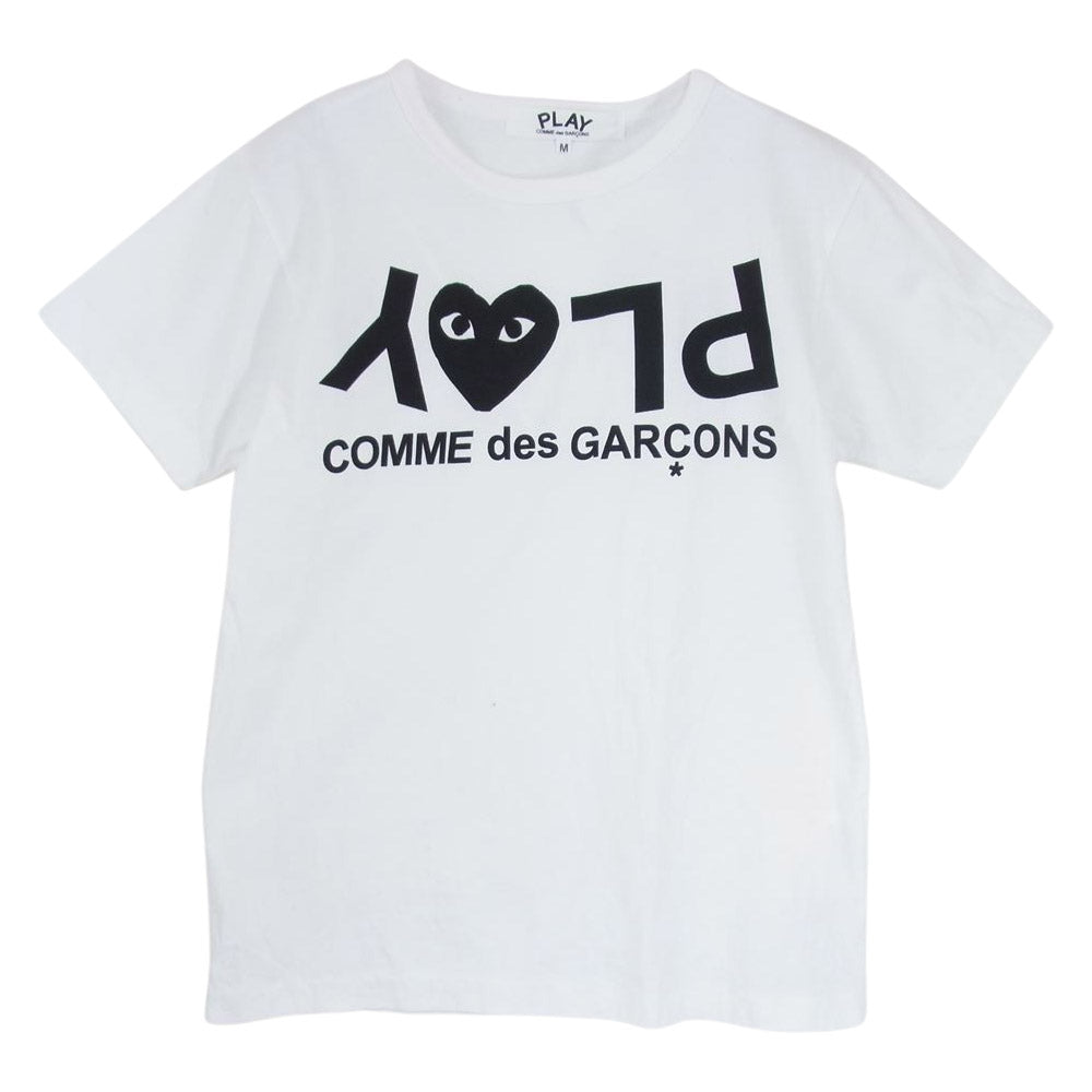 PLAY COMME des GARCONS プレイコムデギャルソン AD2009 AZ-T095 ビッグロゴプリント クルーネック 半袖 Tシャツ ホワイト系 M【中古】