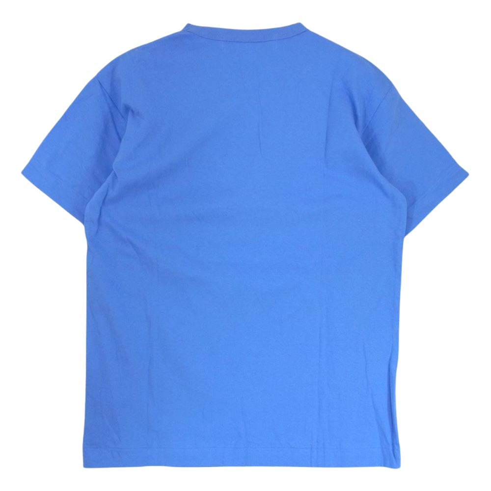 PLAY COMME des GARCONS プレイコムデギャルソン AD2014 AZ-T214 ハートロゴ刺繍 クルーネック 半袖 Tシャツ ブルー ライトブルー系 M【中古】