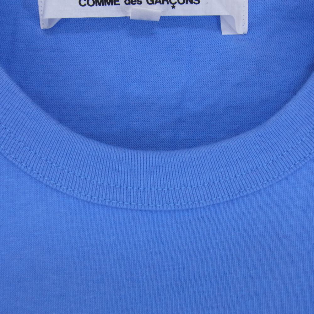 PLAY COMME des GARCONS プレイコムデギャルソン AD2014 AZ-T214 ハートロゴ刺繍 クルーネック 半袖 Tシャツ ブルー ライトブルー系 M【中古】