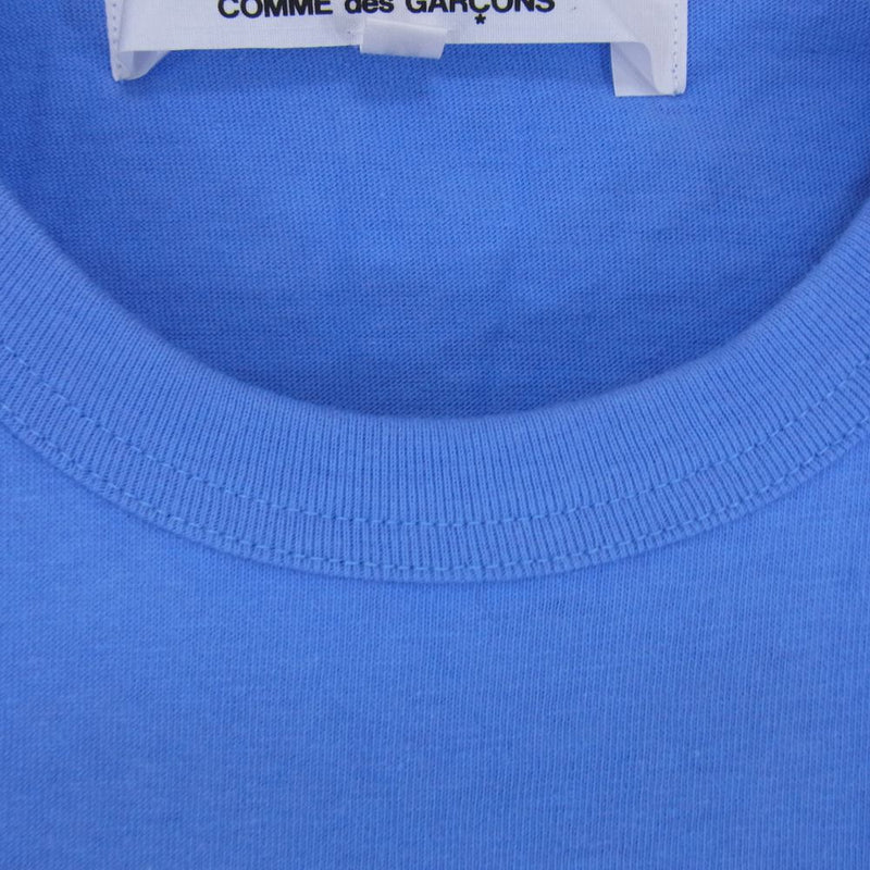 PLAY COMME des GARCONS プレイコムデギャルソン AD2014 AZ-T214 ハートロゴ刺繍 クルーネック 半袖 Tシャツ ブルー ライトブルー系 M【中古】