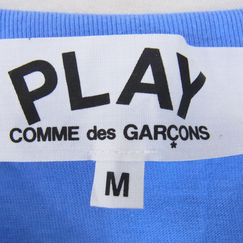 PLAY COMME des GARCONS プレイコムデギャルソン AD2014 AZ-T214 ハートロゴ刺繍 クルーネック 半袖 Tシャツ ブルー ライトブルー系 M【中古】