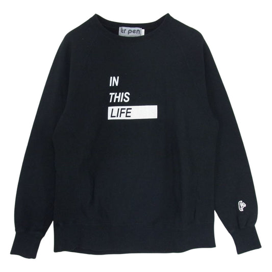 ティーアールサスペンション IN THIS LIFE CREW NECK SWEAT クルーネック プリント スウェット ブラック ブラック系 M【中古】