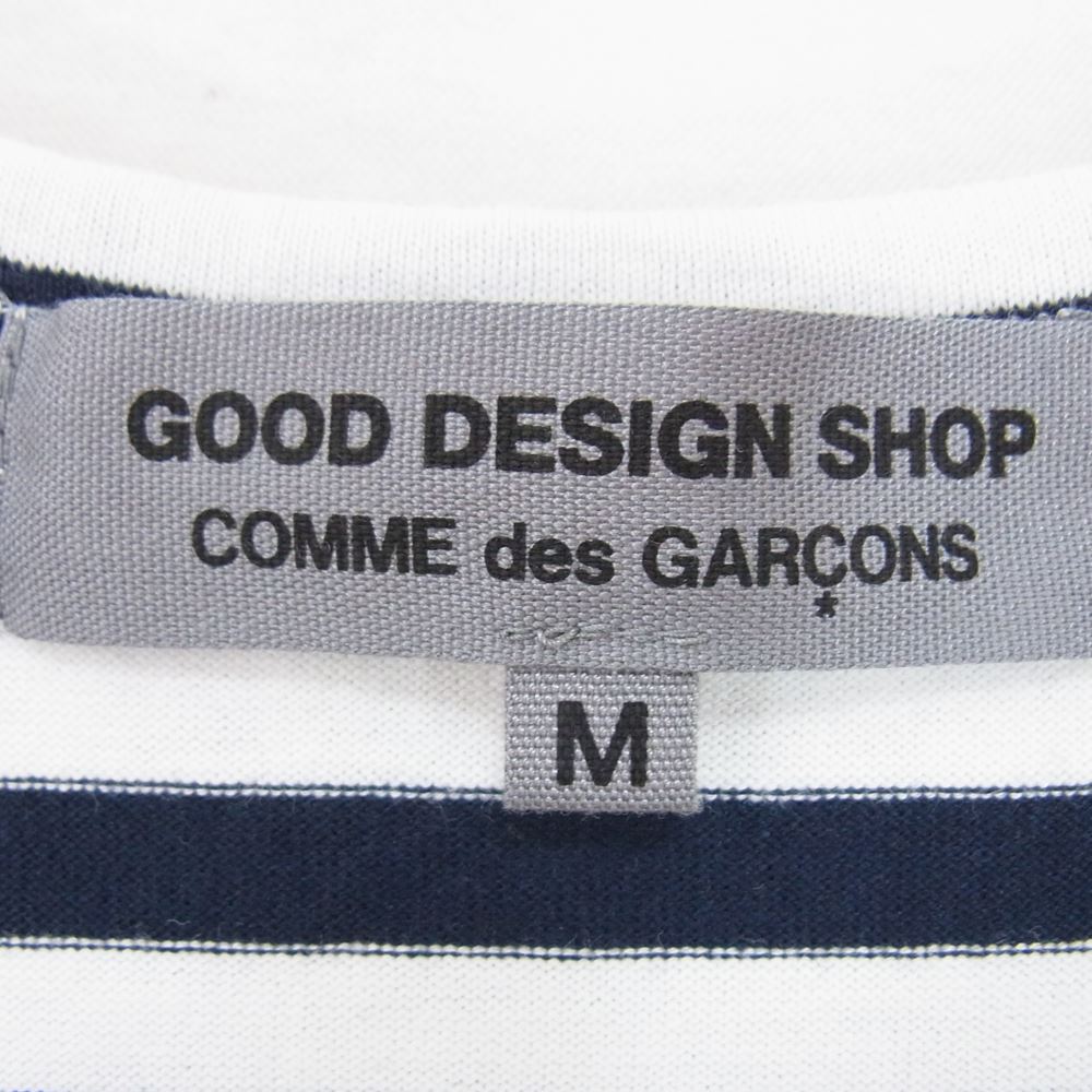 COMME des GARCONS コムデギャルソン AD2013 IK-T018 GOOD DESIGN SHOP グッドデザインショップ別注 ボーダー ドッキング ポケット付き 七分袖 Tシャツ レッド系 ホワイト系 M【中古】