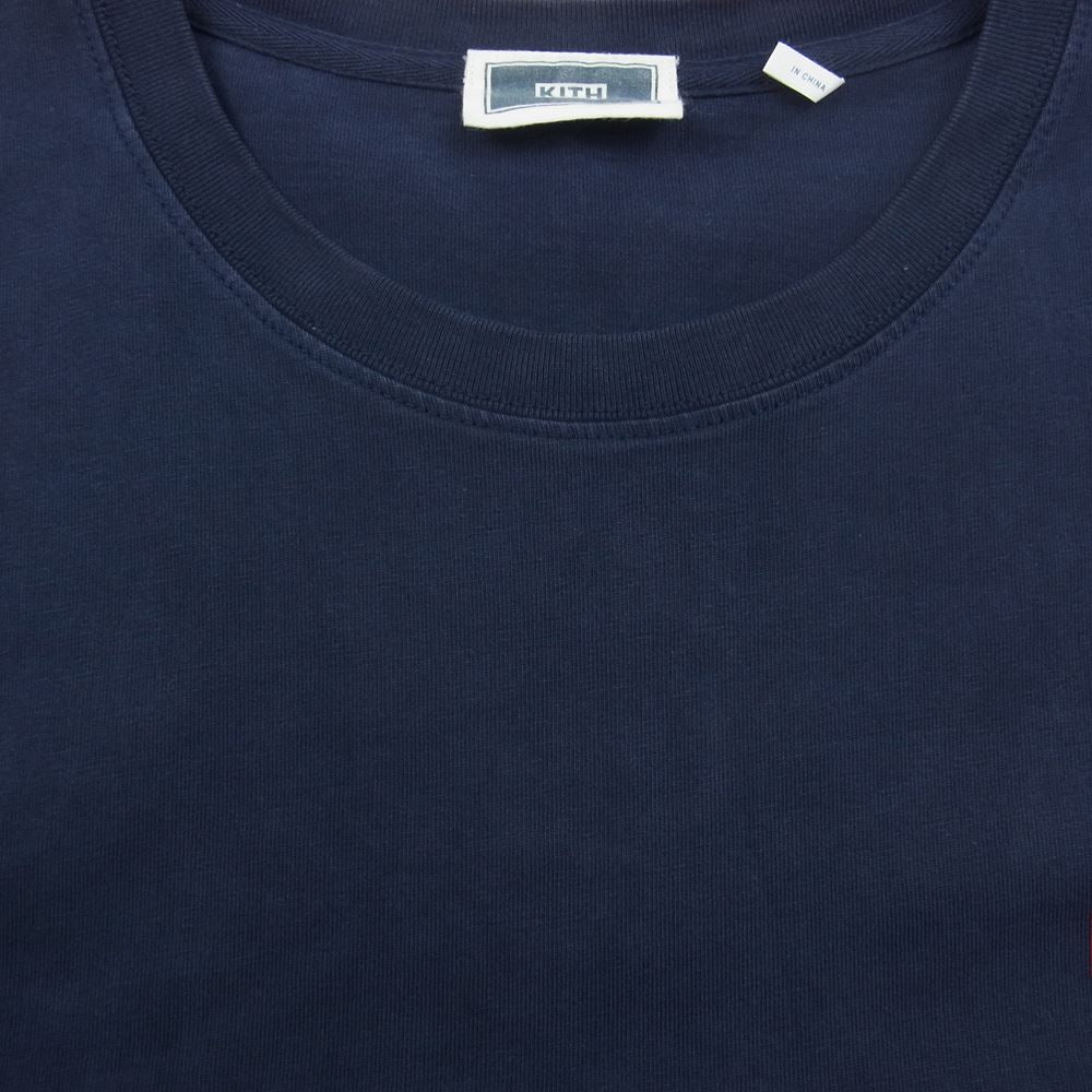 キス 20-071-060-0164-3-0 ロゴ クルーネック 半袖 Tシャツ ネイビー系 XL【中古】