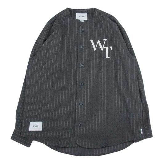 WTAPS ダブルタップス 22SS 221TQDT-SHM01 LEAGUE LS COTTON FLANNEL STRIPE リーグ ロングスリーブ シャツ フランネル ストライプ 長袖 シャツ グレー系 03【中古】