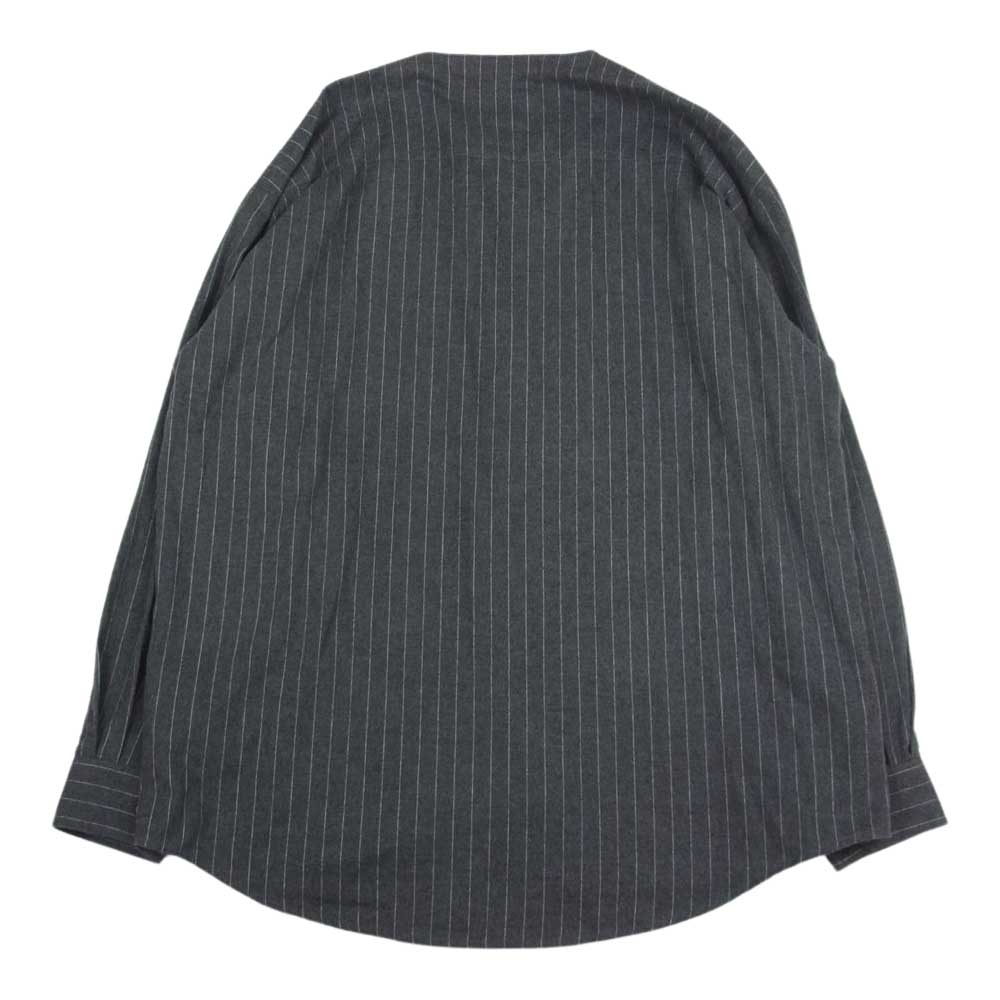 WTAPS ダブルタップス 22SS 221TQDT-SHM01 LEAGUE LS COTTON FLANNEL STRIPE リーグ ロングスリーブ シャツ フランネル ストライプ 長袖 シャツ グレー系 03【中古】
