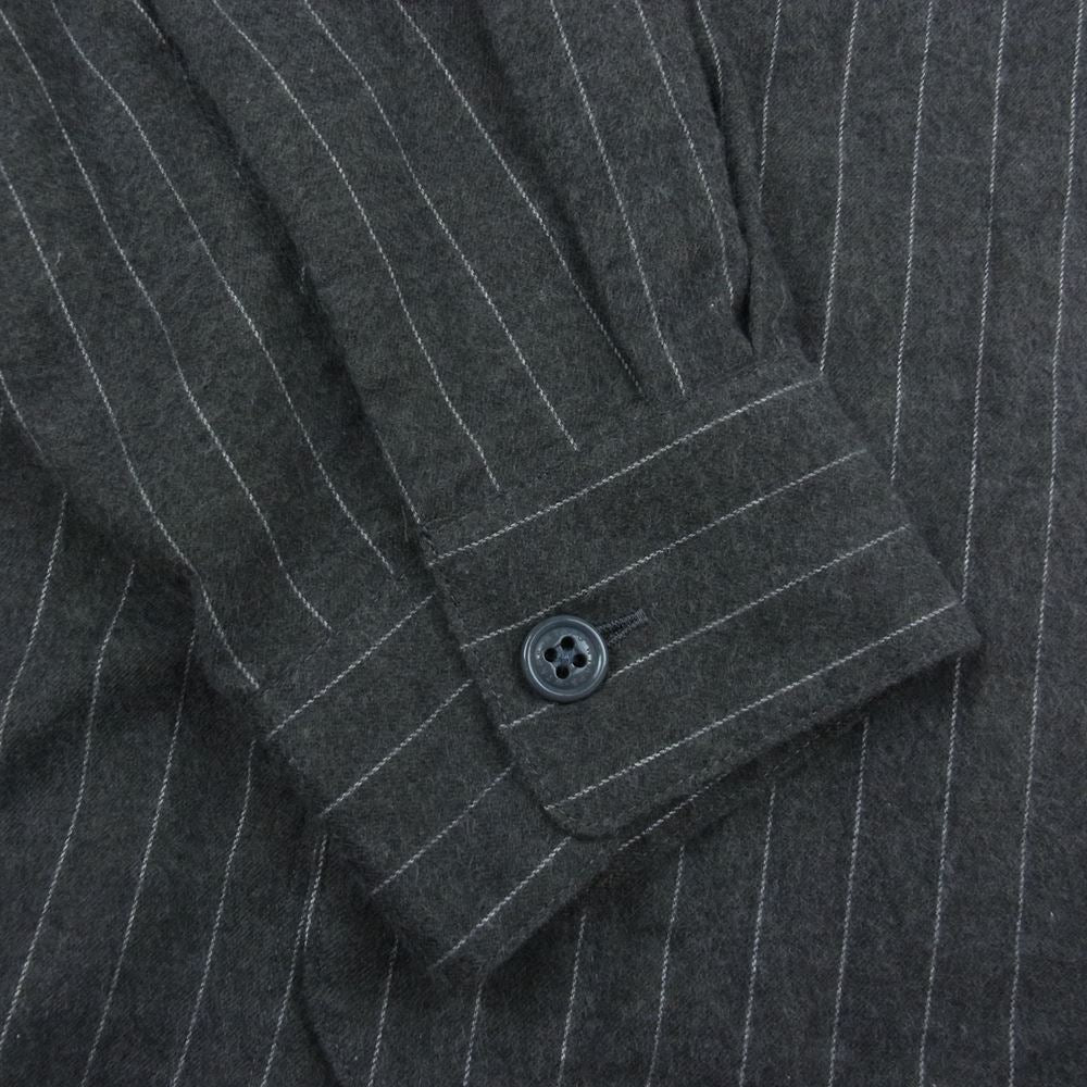 WTAPS ダブルタップス 22SS 221TQDT-SHM01 LEAGUE LS COTTON FLANNEL STRIPE リーグ ロングスリーブ シャツ フランネル ストライプ 長袖 シャツ グレー系 03【中古】