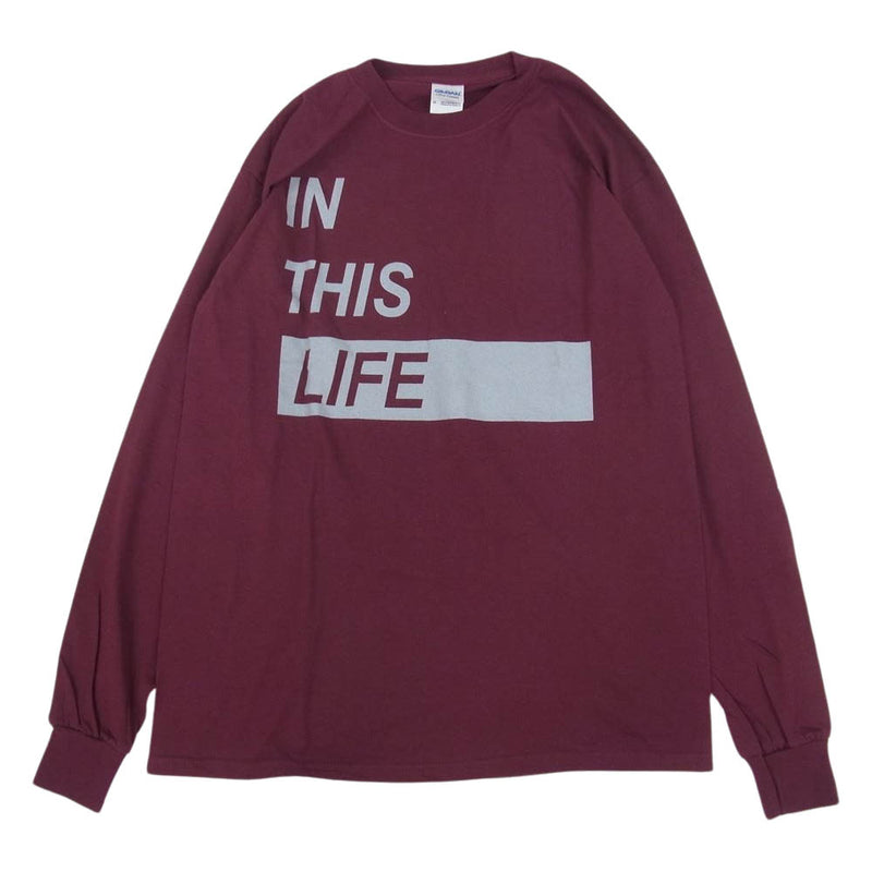 ティーアールフォーサスペンション プリント 長袖 Tシャツ IN THIS LIFE エンジ系 M【中古】