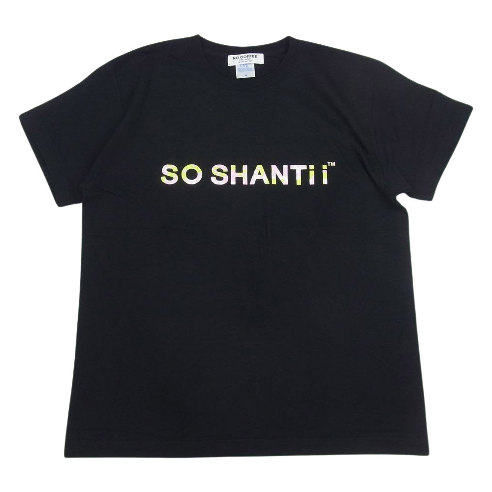 シャンティ ノーコーヒー NO COFFEE plantica SO SHANTii ロゴ プリント 半袖 Tシャツ ブラック ブラック系 M【中古】