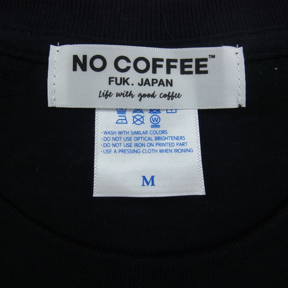 ノーコーヒー ブラックロゴ 袖プリント 長袖 Tシャツ ブラック系 M【中古】