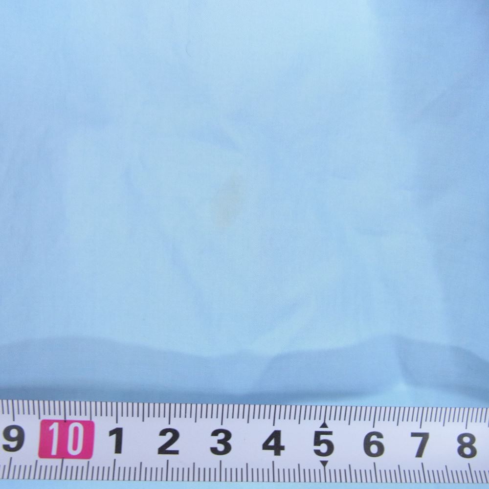 MAISON KITSUNE メゾンキツネ EU00602WC0011 zip up cotton top ハーフ ジップアップ コットン 半袖 シャツ ロゴ刺繍 ブルー系 M【中古】