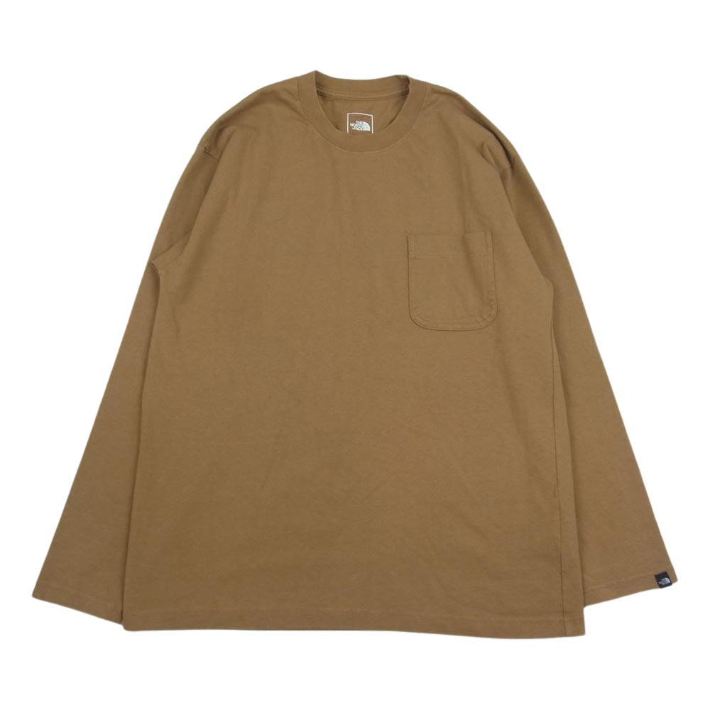 THE NORTH FACE ノースフェイス NT32244 L/S HEAVY COTTON TEE ヘビーコットン Tシャツ ロングスリーブ ロンT 長袖 ブラウン系 S【中古】