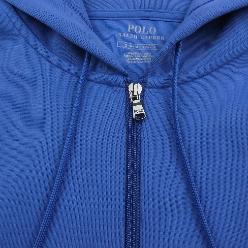 POLO RALPH LAUREN ポロ・ラルフローレン ジップアップ パーカー フーディー ロゴ刺繍 ブルー系 170/92A【中古】