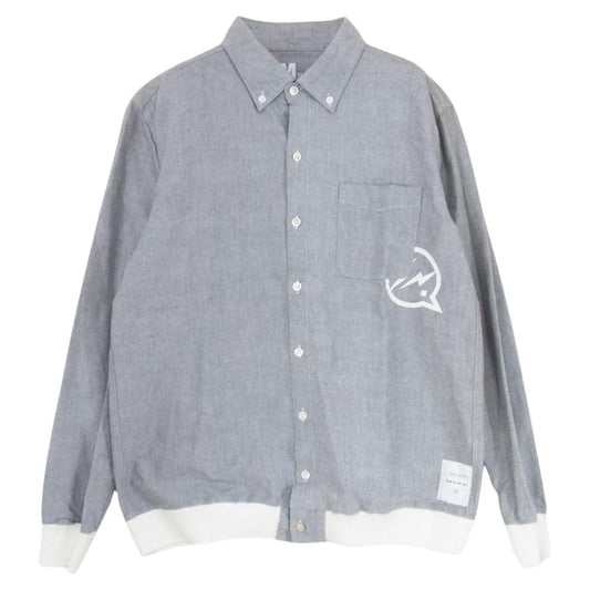 デニムバイヴァンキッシュ 裾リブ オックスフォード ボタンダウン 長袖シャツ グレー系 M【中古】